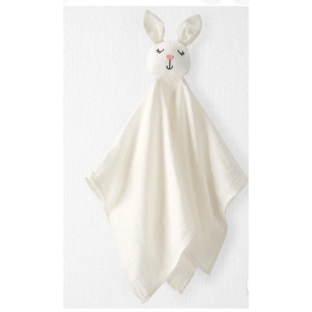 Carter's Baby Organic Cotton Bunny Lovey Muslin Plush Blanket Little Planet NWT